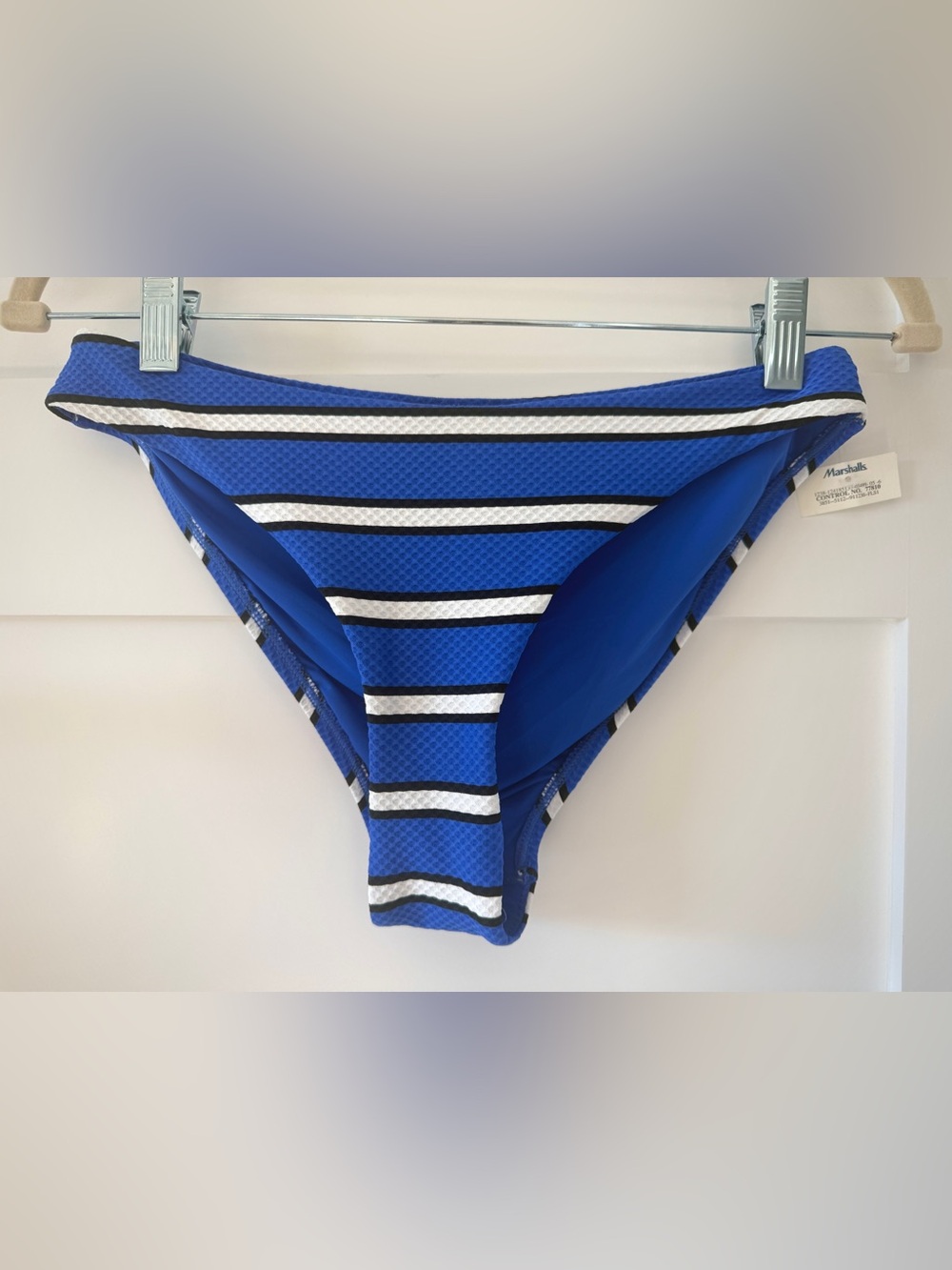 Sea Level Australia Blue Striped Textured Bikini Bottom Size 6 NWT